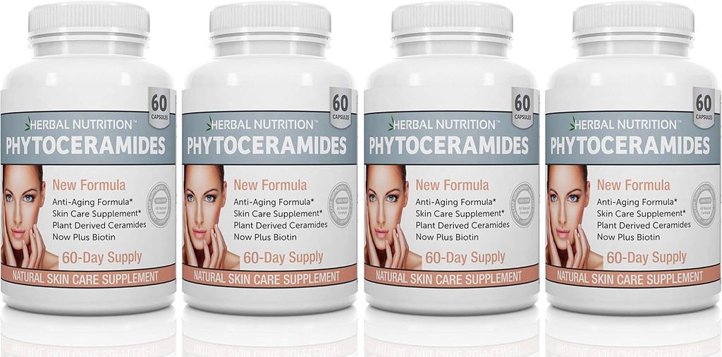 Biotin 비타민 A C D 및 E, 4 병 팩 40mg에 근거를 둔 초본 영양 Phytoceramides 밥