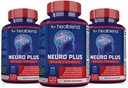 Neuro Plus Brain & Focus Formula - 뇌 부스터 보충, Mental Clarity & Focus 지원 - 농축 및 정신 에너지 강화 - 120 캡슐 (3 팩)