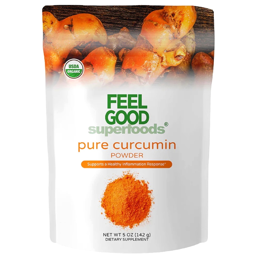 FEEL 좋은 Superfood 순수한 Curcumin 분말, 유기, 비 GMO, 인도, Curcuma Longa 합동 보충교재, 5개 oz에서 대량 지상 심근에서 채식주의자