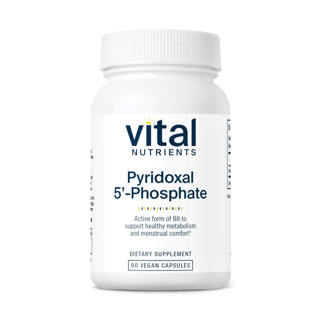 Vital Nutrients Pyridoxal-5 인산염 | 활성화 비타민 B6 | Metabolism, PMS 및 Menstrual Support*에 대한 메틸을 입힌 B6 | 높 순수성 P5P 보충교재 | 글루텐, Dairy, Soy Free | 90 캡슐