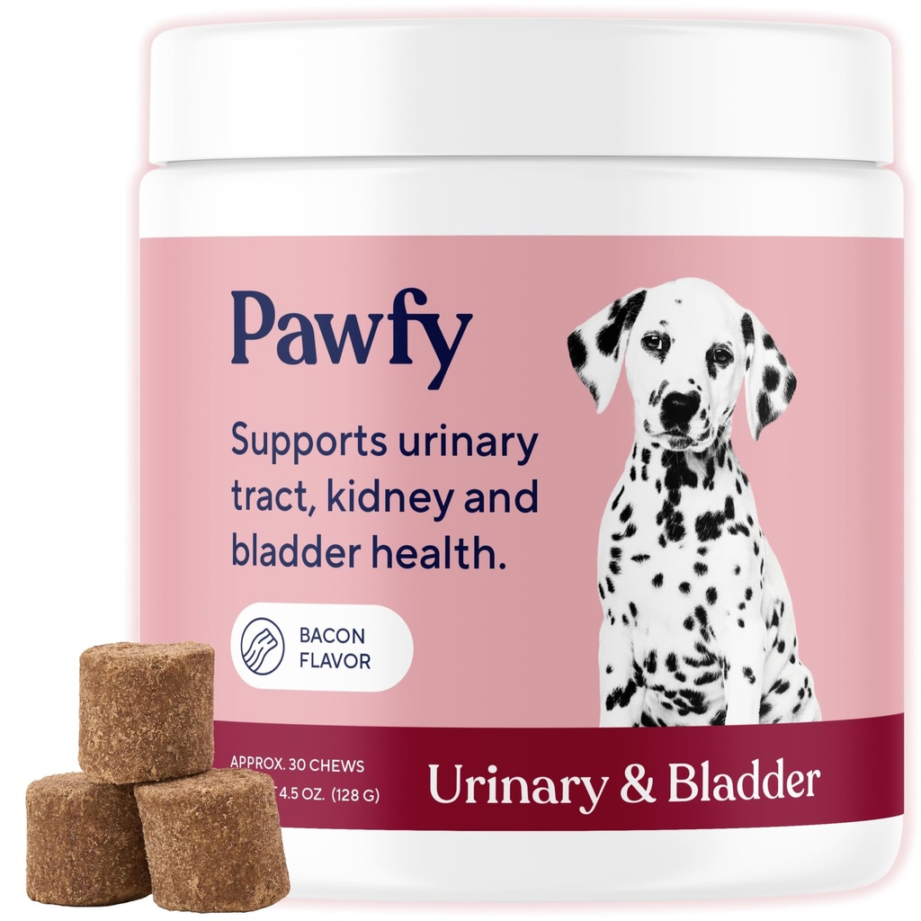 Pawfy Dog UTI 보충 | Urinary Tract & Bladder 건강을위한 크랜베리 및 D-Mannose | 수석 개 이상 | Urinary Tract Infection Control | Dog Vitamins and Supplements - 30 Chews