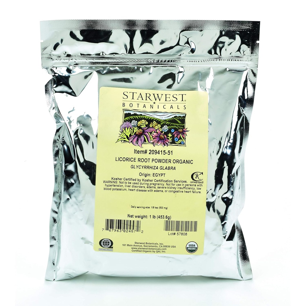 Starwest Botanicals 유기 Licorice 뿌리 분말, 1 파운드