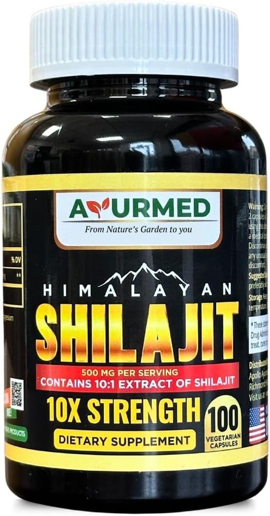 남성과 여성을 위한 순수한 유기 Himalayan Shilajit 캡슐 (시라제트) - 5000 mg 동등 - 천연 에너지 및 체력 부스터 - 100 Veg 캡슐 | 미국에서 제조 - Fulvic 무기물 보충