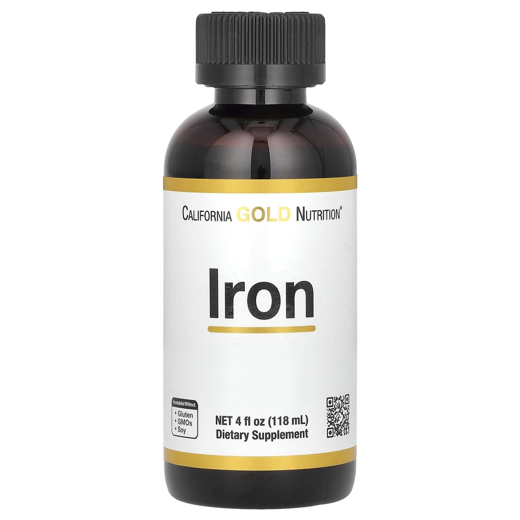 캘리포니아 골드 영양 철, Ferrous Bisglycinate 킬레이트와 노란색 독 루트, 4 fl oz (118 ml)