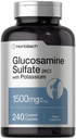 Horbäach Glucosamine 황산염 1500mg | 240의 모자 | 칼륨을 가진 2KCI | Non-GMO와 글루텐 자유로운 보충교재