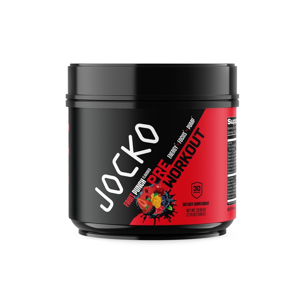 남자 & 여자를 위한 Jocko 연료 전 운동 - Beta Alanine + L-Citrulline, 지원 근육 펌프, 에너지, & 회복, Caffeine 과일 펀치의 200mg, 30 서빙 1.31lbs (594 G)를 가진 높은 Stim 낮은 설탕 혼합
