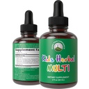 허브에서 아이 비타민. 액체 아이 초본 Multivitamin. No Bitter Taste. Sugar Free 14-in-1 Vegan Supplement Drops for Toddlers, 어린이, 청소년. 물에 혼합 그들은 심지어 맛하지 않습니다.