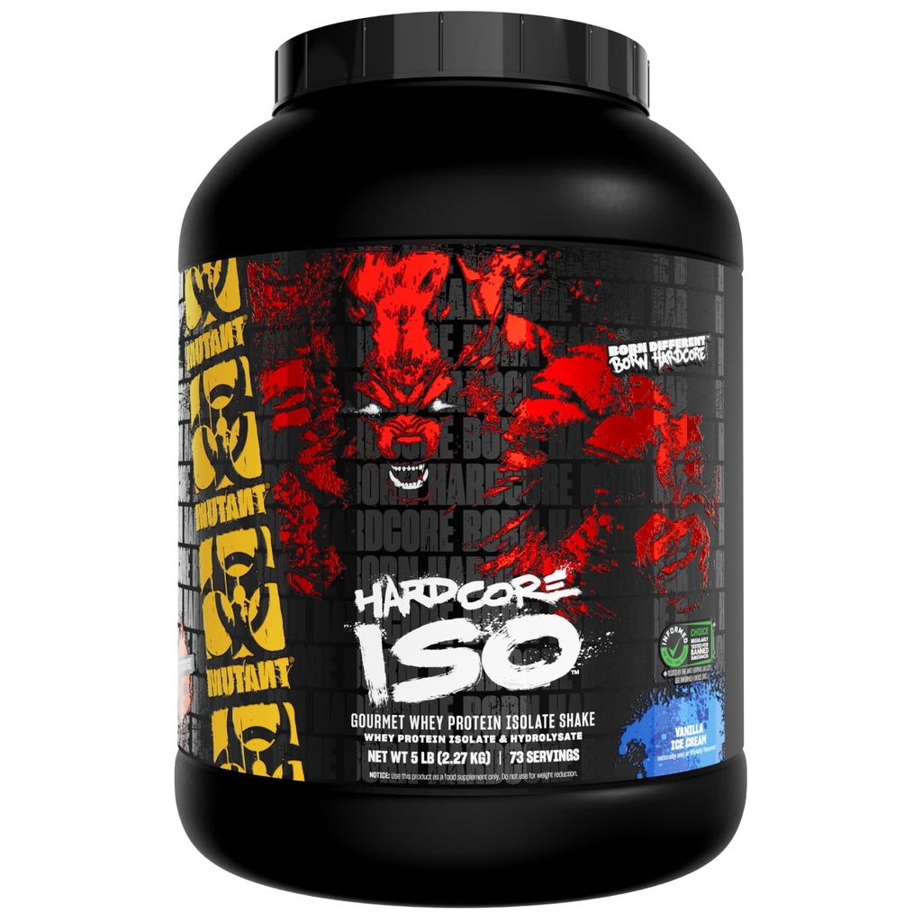 Mutant ISO Surge Whey Protein Isolate Powder Acts 빠른 복구, 근육 구축, 대량 및 강도, 5 lb - 바닐라 아이스크림