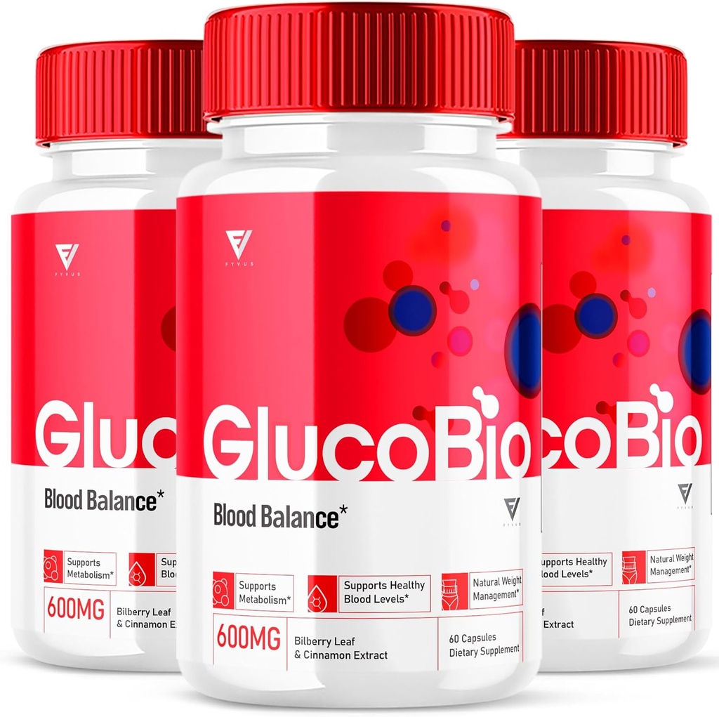 (3 팩) GlucoBio 건강과 웰니스 지원 캡슐 Gluco 생물 알약, Gluco 생물 자연적인 비타민 전반적인 건강 및 웰니스 공식 글리젠 지원 보충교재, BioGluco 캡슐 (180의 캡슐)