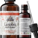 Cayenne Tincture 추출물, 유기 카이엔 (Capsicum annuum) 말린 후추 - 야채 글리세린 - 비 GMO - 2개 oz