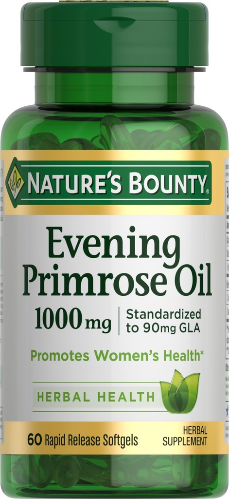 자연의 Bounty Primrose 기름 1000mg는, 여자의 건강을 승진시킵니다, 초본 보충교재, 글루텐, 60 급속한 방출 Softgels 해방합니다