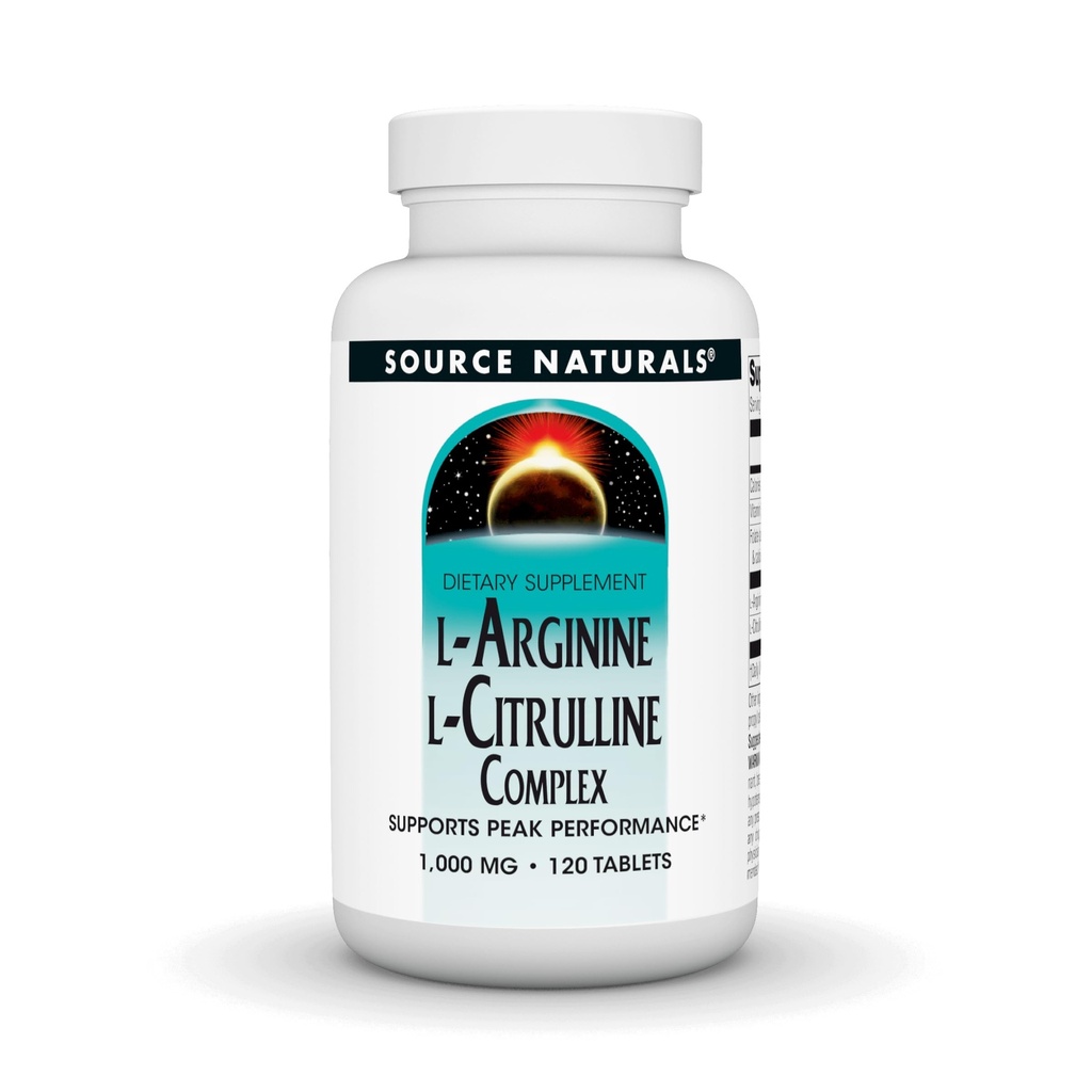 Source Naturals L-Arginine L-Citrulline Complex, 120 정제, 1000 mg