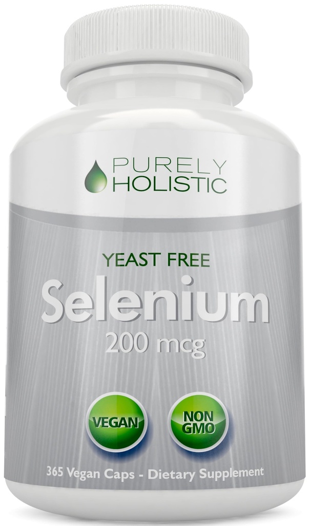 Selenium 200mcg - 365 Vegan 캡슐은 정제가 아닙니다 - 개선 된 흡수를위한 순수한 & Yeast Free L-Selenomethionine - 갑상선, 심장 및 면역 체계 지원 - 산화 방지제 추적 무기물 - 미국에서 만든