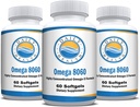 오메가 8060 2400mg 오메가 3 물고기 기름 합동 건강 보충교재 60 softgel - 3 달 공급 - 3pk