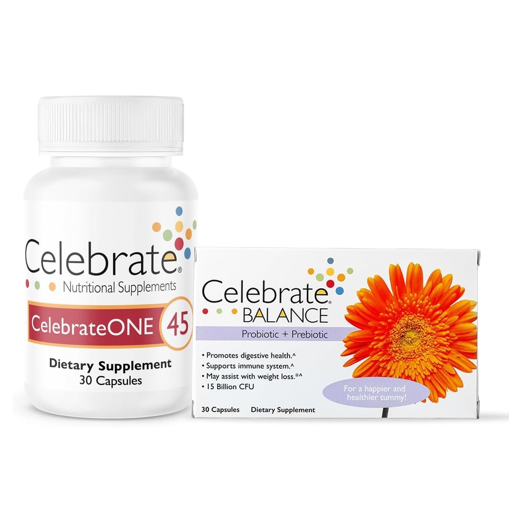 CelebrateONE 45 Multivitamin with Iron and Balance Probiotic Bundle – Post-Gastric Bypass & Sleeve Gastrectomy – 종합 영양 및 소화 지원