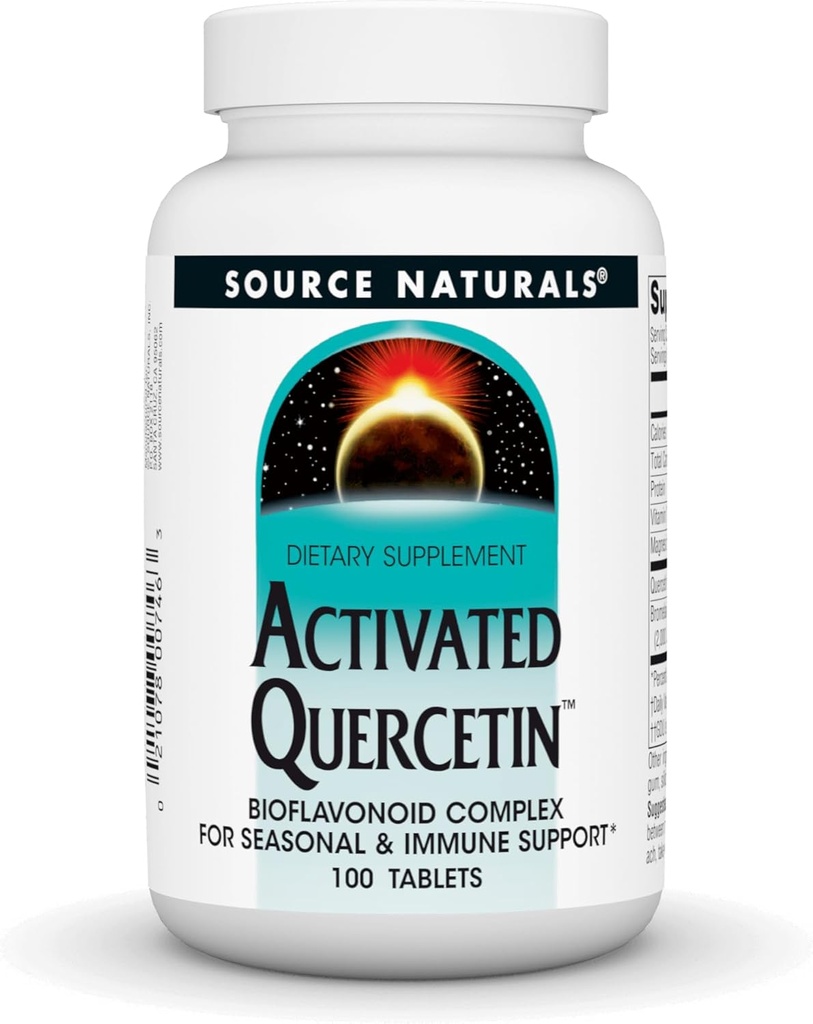 Source Naturals 활성 Quercetin - 식물 파생 된 Bioflavonoid Complex - 계절 및 면역 방어 - 100 정제