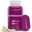 LongLifeNutri Benfotiamine 300mg - 180 채식 캡슐, 6 개월 공급, 에너지 및 웰빙을위한 지방 수용 B1 Thiamine 보충, 미국에서 만든 실험실 테스트