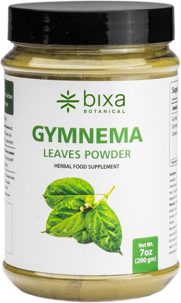 Bixa BOTANICAL Gymnema 잎 분말 (Gudmar, Shardunika) 7 Oz / 200 GRM | 소화 자극제 | 천연 초본 보충