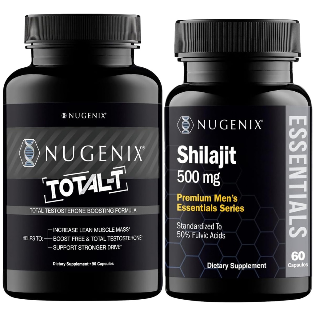 Nugenix Essentials Shilajit 및 남성용 총 T 테스토스테론 부스터