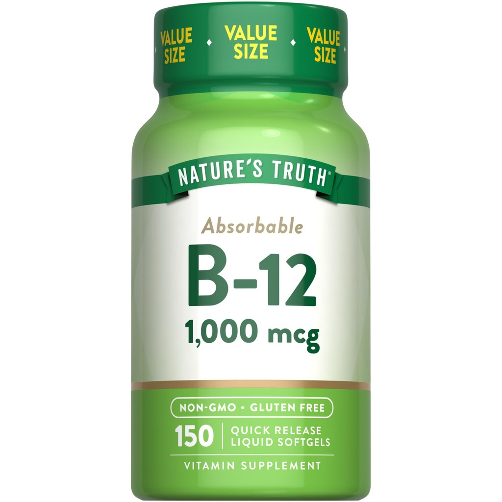 자연의 진실 비타민 B12 | 1000 mcg | 150 Softgels | Non-GMO & 글루텐 무료 보충