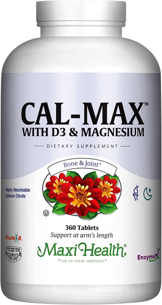 비타민 D3 (400 IU)와 마그네슘 (750 mg)를 가진 칼슘 1000 mg - 뼈, 이, 합동 지원을 위한 규정식 보충교재 - 남자와 여자를 위해 - 360의 정제