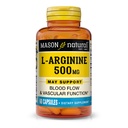 MASON NATURAL L 아르기닌 칼슘 지원 건강한 순환 & 관 기능, 산화 질소 보충교재, 60의 캡슐을 가진 500 mg