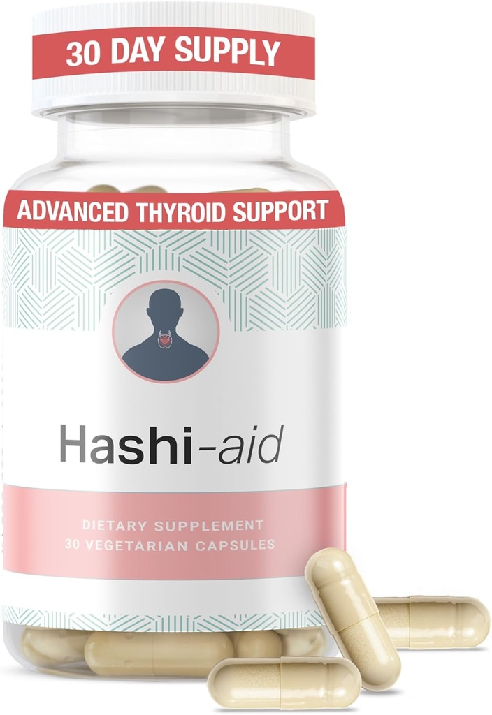 IBDassistTM Hashi Aid Thyroid Support for Women & Men - Hashimoto의 질병 및 Hypothyroidism *에 대한 Thyroid 보충 - Ashwagandha, Selenium, 아연, 필수 비타민 및 기타 - 30 캡슐