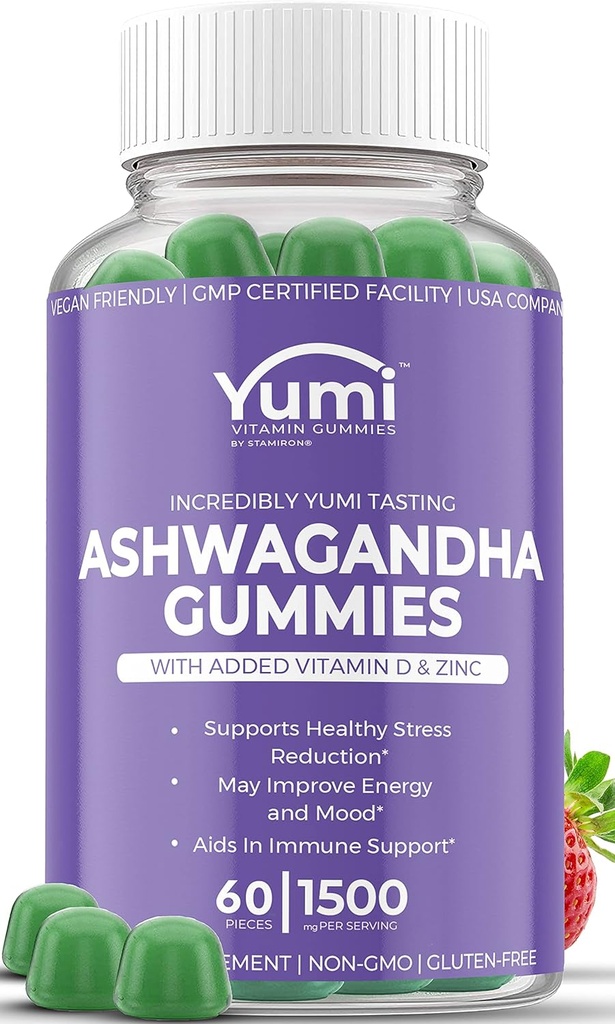 Ashwagandha Gummies는 Vegan Friendly를 보충합니다 - Gummy Vitamins Advanced는 캡슐 정제 알약 액체와 비교합니다 - 60 식물 기반 Gummies