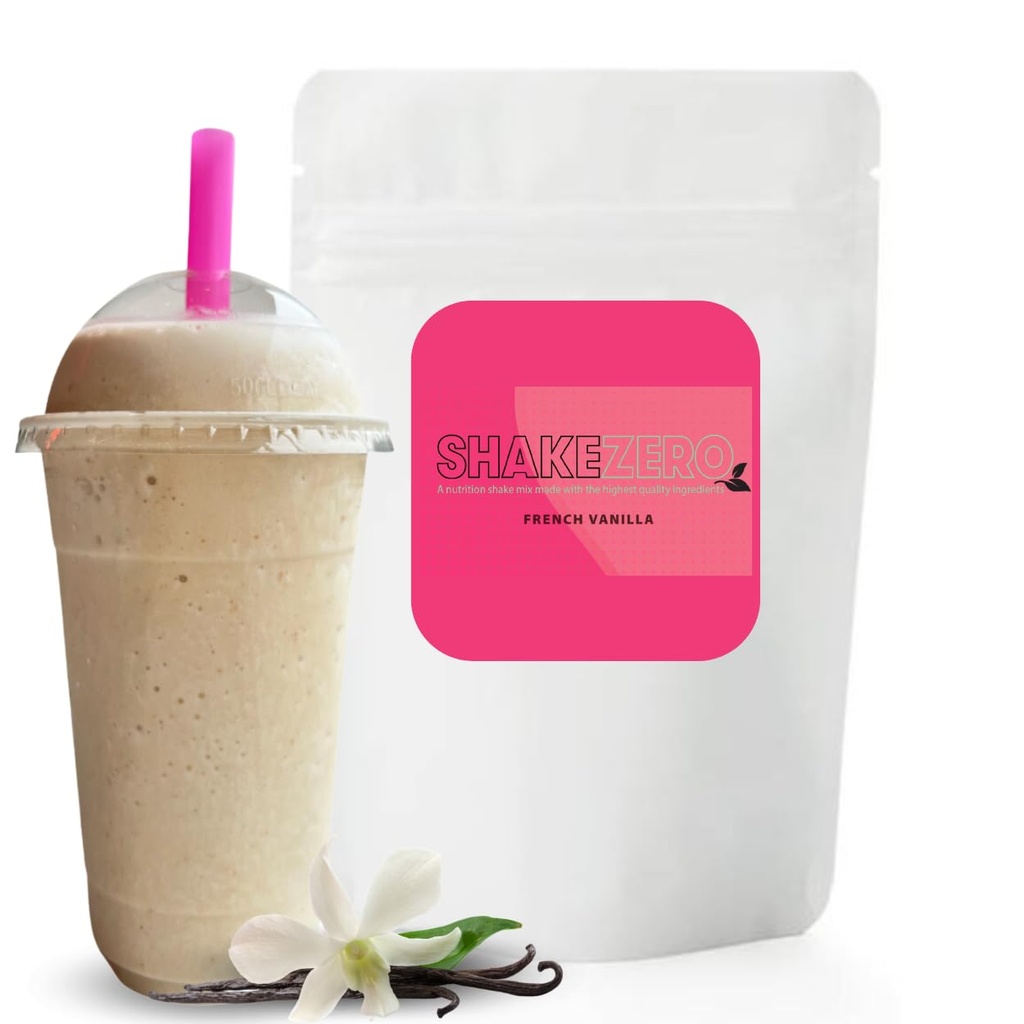 Shakezero 프랑스 바닐라 (1-5lb Pkg) ~ 식물 기반 단백질 분말 식사 교체 Shake Mix