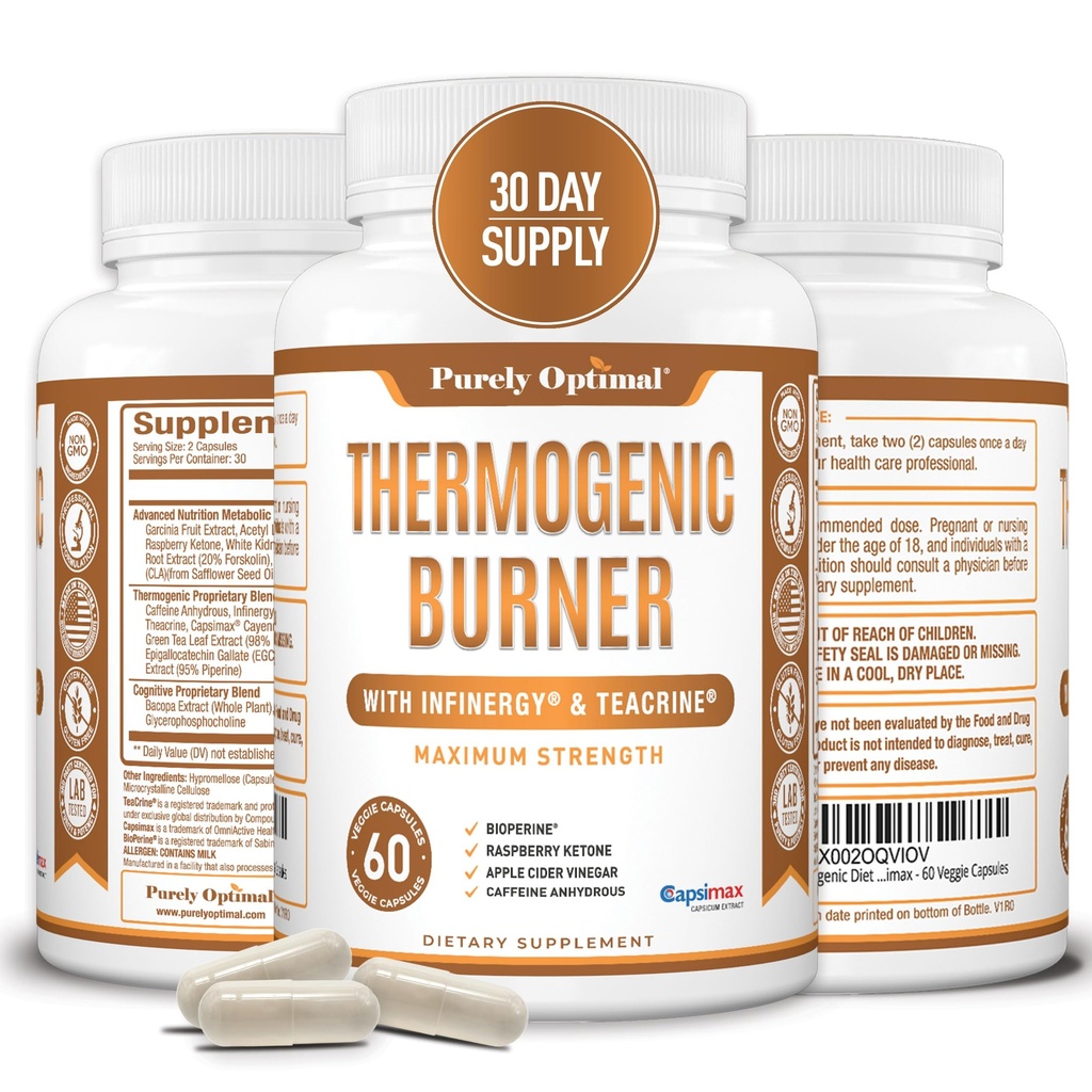 여성을 위한 급속하게 최선의 Thermogenic 뚱뚱한 가열기 - 진보된 대사 지원 & 에너지 승압기 - 자연적인 성분, Vegan-Friendly, Non-GMO - 60의 캡슐