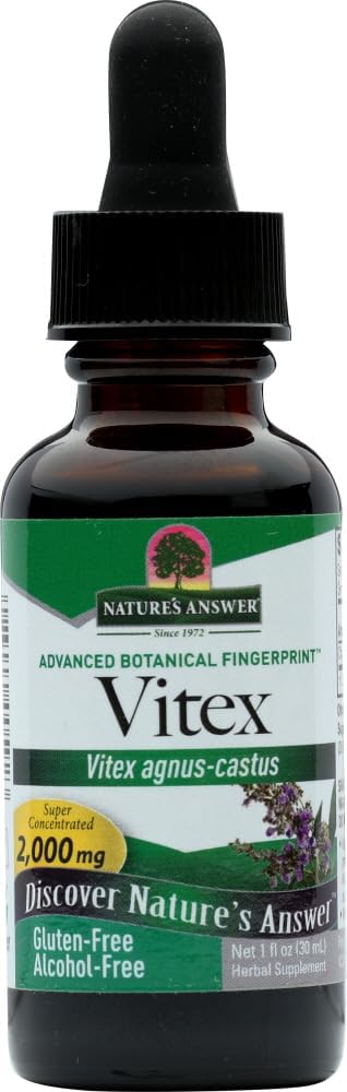 자연의 답변 Vitex Berry Alcohol Free 1 Ounce (2 Pack ) | 지원 여성 호르몬 균형 | 생리 지원 | Menopause & Fertility Supplement