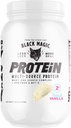 블랙 매직 멀티 소스 단백질 - Whey, Casein, 효소, & MCTs - 사전 포스트 운동 - Keto, 낮은 설탕, 글루텐 무료 - 프랑스어 바닐라 - 24g 단백질 - 2 LB