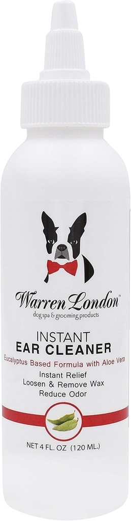 Warren London Instant Ear Cleaner- Dog Ear Drops w/Aloe to Prevent Irritation | 제작 미국 | 12oz