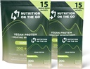 크레아틴과 함께 Go Vegan Protein Powder Packets에 영양 - 20g 식물 단백질 + 5g Creatine - 단일 - Serve 여행 단백질 분말 - All-Natural, 글루텐 - 무료 - 바닐라 - (30-Pack)