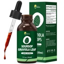 유기 Soursop Graviola 잎 추출물 액체 하락 | Soursop Bitters 액체 | 높은 흡수, 강화 된 Bioavailability | Vegan, Non-GMO, 글루텐 무료 | 면역 지원 | 1 Fl Oz
