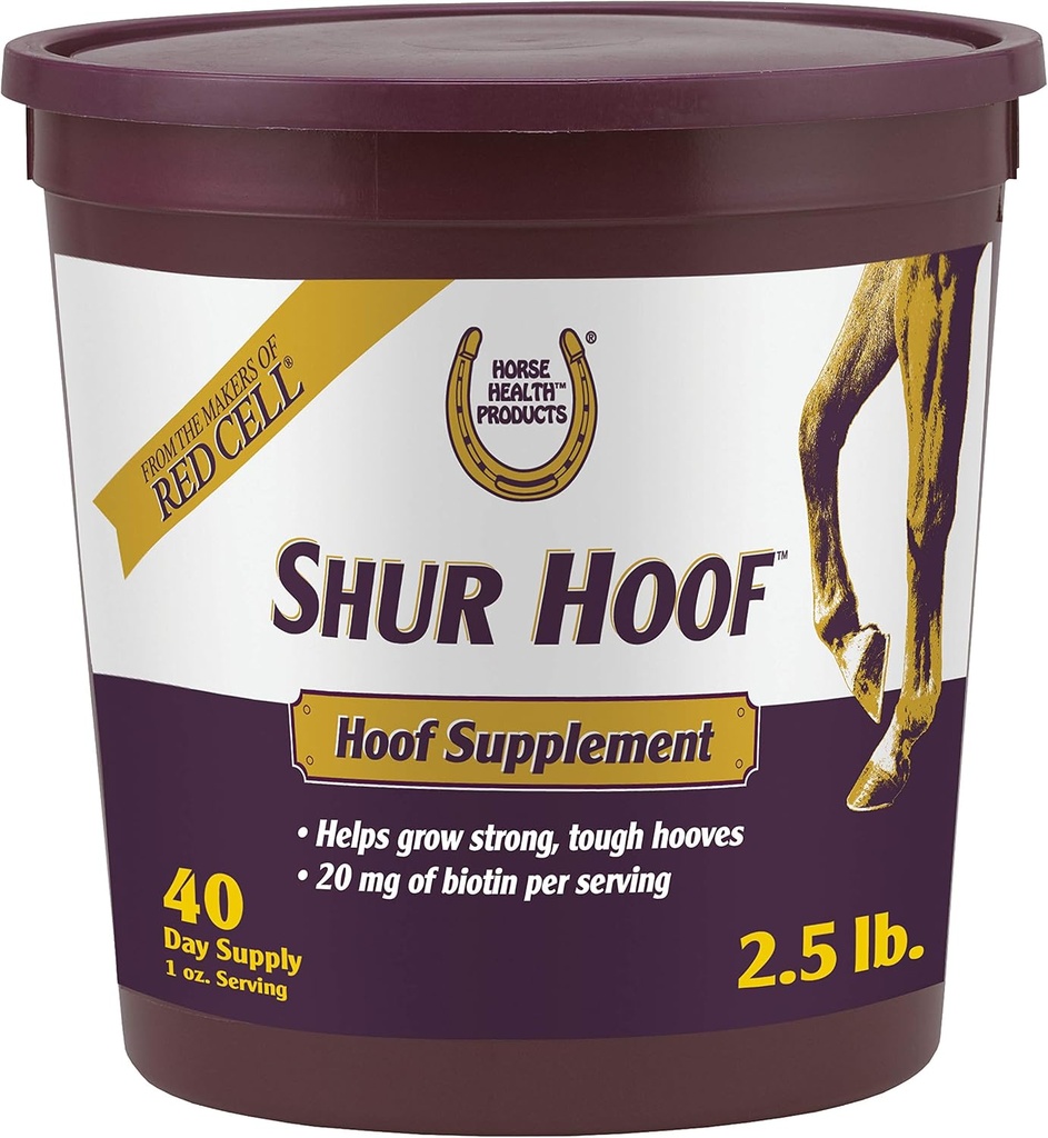 말 건강 Shur Hoof Hoof 말에 대한 보충, 도움 강한 성장, 거친 호브, 2.5 파운드, 40 일 공급