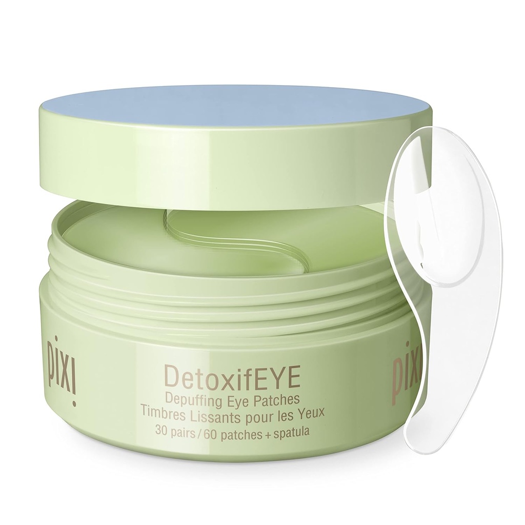 Pixi DetoxifEYE Depuffing Hydrogel Under-Eye Patch, Cucumber, Hyaluronic Acid & Caffeine For Puffy Eyes and Dark Circles, Hydrate Eye Area, 30 쌍, 60 패치