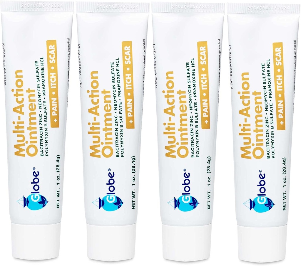 지구 (4 팩) 첫번째 원조 항생제 흉터 Minimizing 고통 구호, Neomycin, Bacitracin 아연, Pramoxine HCl & Polymyxin B를 가진 반대로 Itch 연고, 광물 & 화상