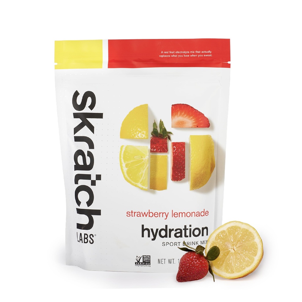 Skratch Labs Hydration Powder | 스포츠 드링크 믹스 | 운동, 내구시간, 공연용 일체형 분말 | Strawberry Lemonade | 20봉 | 비 GMO, 비건, 코셔