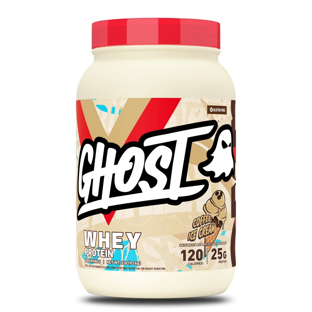 인기 있는 Whey Protein Powder, Coffee Ice Cream - 2LB, 25G of Protein - Whey Protein Blend - ­Post Workout Fitness & Nutrition Shakes, 스무디, 베이킹 및 요리 - Soy & Gluten-Free