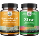 Bromelain 보충교재 + 500mg 캡슐을 가진 순수한 Quercetin의 뭉치 Immune 지원 & 호흡 및 아연 50mg를 위한 - 강화된 머리 피부 및 못 - 성인을 위한 삼비에 쉬운