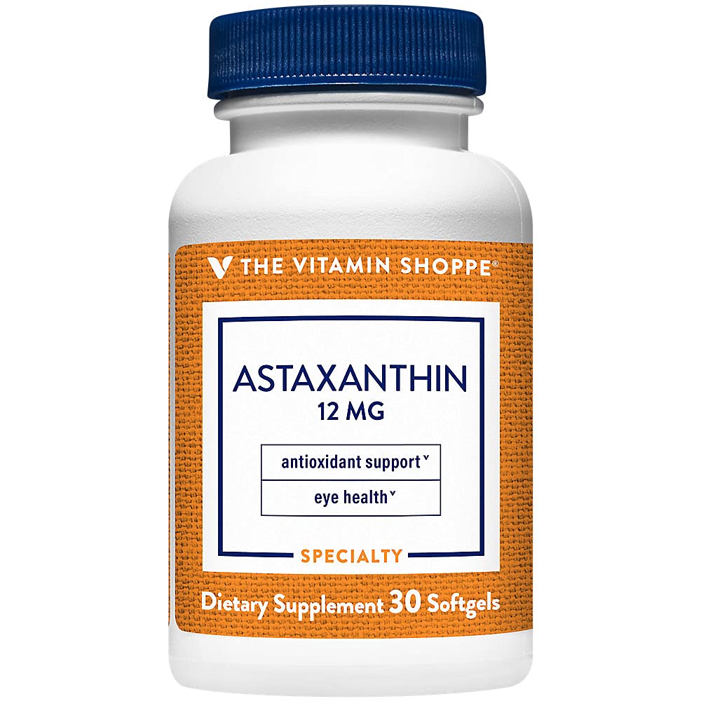 비타민 Shoppe Astaxanthin (Solasta) 브랜드 성분 12mg (30 Softgels)