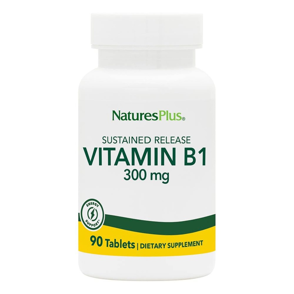 자연 플러스 비타민 B1 (Thiamin HCI), 지속 릴리스 - 300 mg, 90 채식 정제 - 글루텐 - 무료 90 서빙
