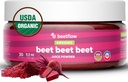 Beet Beet Beet - 유기 사탕 주스 분말 건강한 혈압, 콜레스테롤 - 순수한 미국 Grown - 첨가물 없음 또는 풍미 Superfood 보충교재 - Nitric 산화물 밀어주는 영양사 (30 봉사)