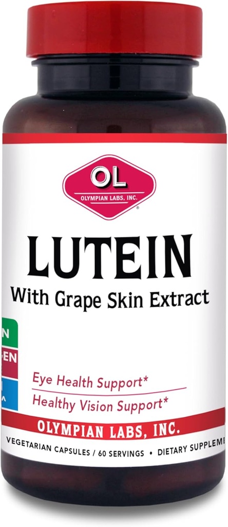 Olympian Labs Lutein 20 mg, 60 캡슐은 FloraGLO와 포도 피부 추출물, 건강한 시각 및 눈 기능 지원
