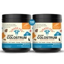 Sandhu's Grass Fed Bovine Colostrum Powder for Humans, Adults | 65 서빙 (패키지 오브 2) 쿠스 보충 | 구트 건강을위한 높은 IgG | 면역력 및 근육 회복 지원 | 불확실한 | 남성 및 여성용