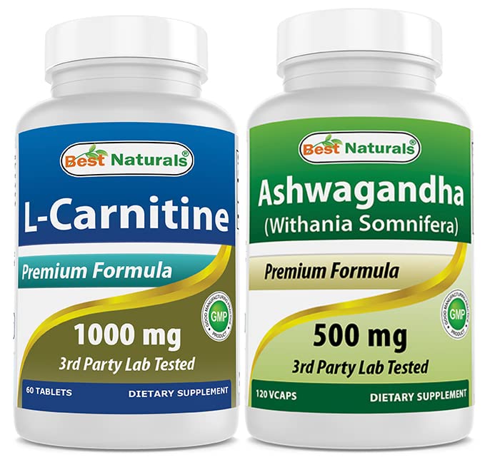 제일 자연적인 L 카르니틴 1000mg & Ashwagandha 추출물 500 Mg