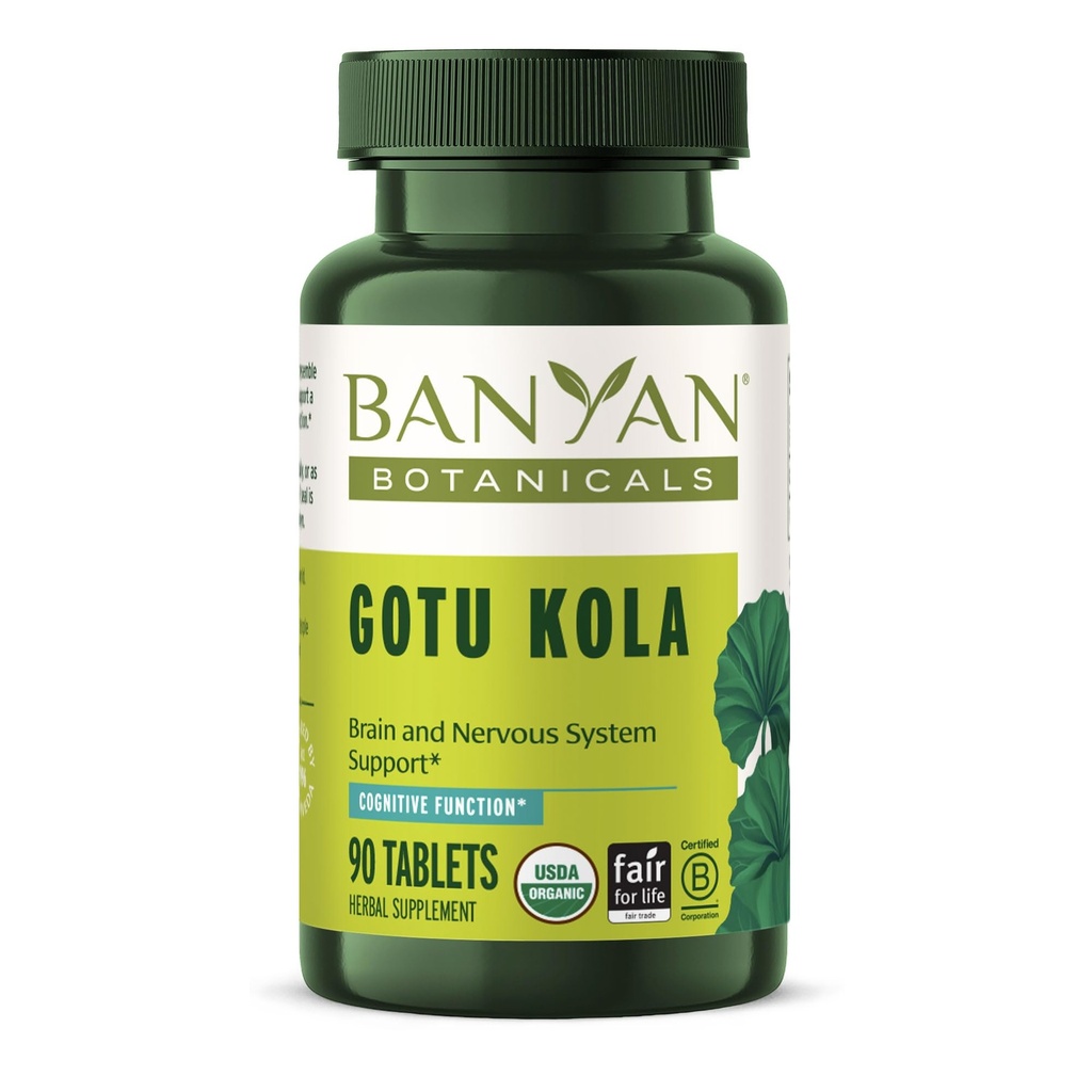Banyan Botanicals Gotu Kola (Centella Asiatica) - 유기 Adaptogen & Nootropic 뇌 지원 건강한 기억 & Concentration* - 90의 정제 - 공정하게 무역되는 지속 가능한 Sourced Vegan