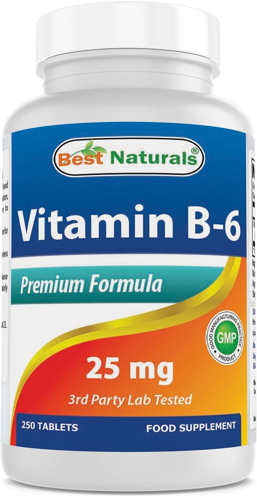 최고의 자연 비타민 B-6 25 Mg 정제, 250 카운트