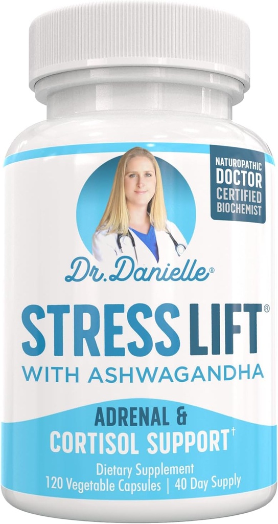 스트레스 리프트 | 최고의 Ashwagandha 보충 - 5 in 1 Organic stress Relief, Adrenal Support, Joy, Mood & Thyroid Support | Relax The Mind, Boost Mood, Relieve stress 120 Vegan 캡슐